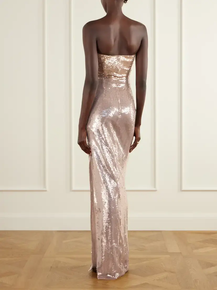 Galvan Moonlight Strapless Sequined Tulle Gown | Thumbnail 3 Galvan Moonlight Strapless Sequined Tulle Gown | Thumbnail 3