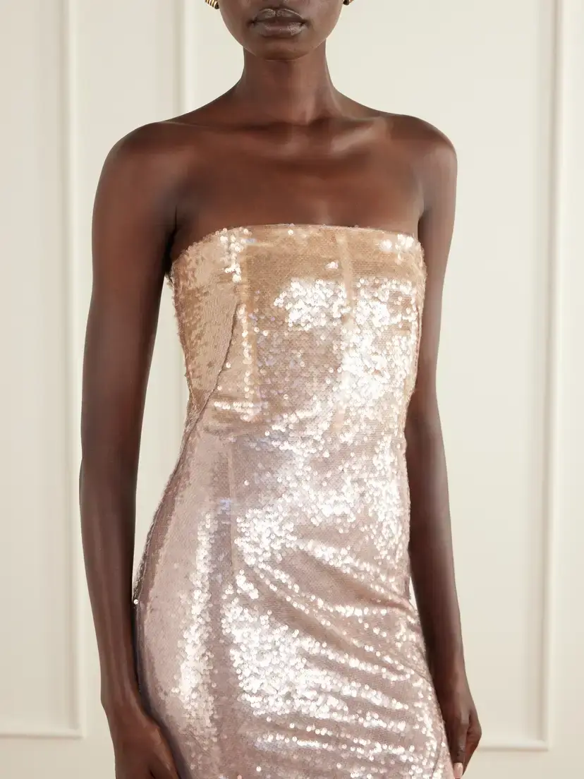 Galvan Moonlight Strapless Sequined Tulle Gown | Thumbnail 4 Galvan Moonlight Strapless Sequined Tulle Gown | Thumbnail 4