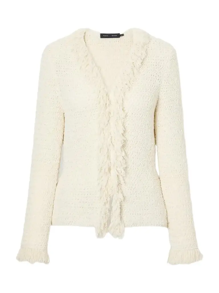 Proenza Schouler Nilo Textured-jacquard Wool-blend Cardigan | Image 1 Proenza Schouler Nilo Textured-jacquard Wool-blend Cardigan | Image 1