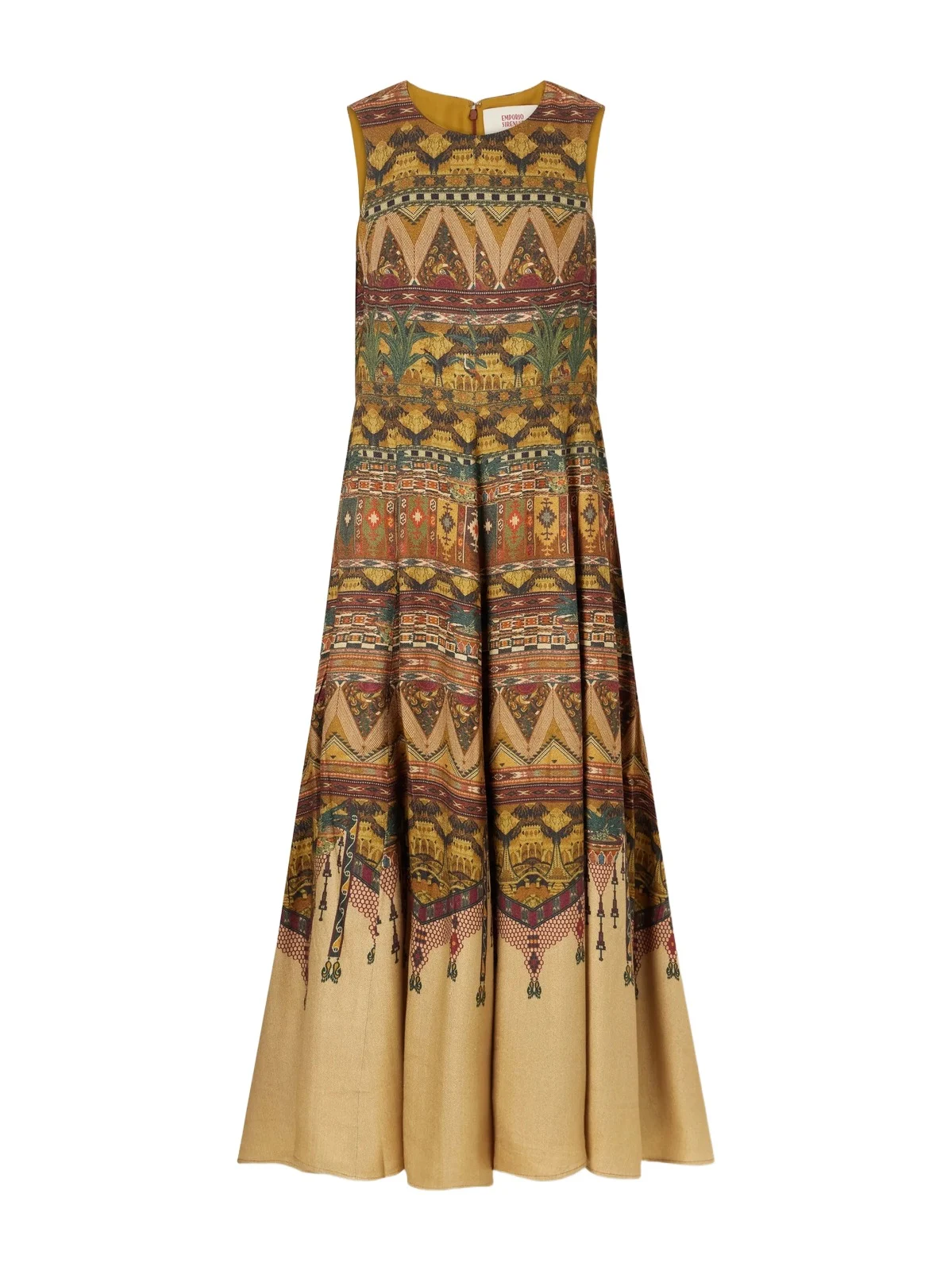 Emporio Sirenuse Clodette Desert Printed Woven Silk-blend Maxi Dress