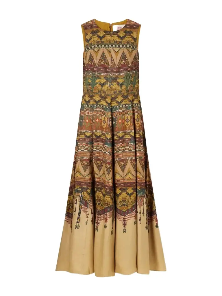 Emporio Sirenuse Clodette Desert Printed Woven Silk-blend Maxi Dress | Image 1 Emporio Sirenuse Clodette Desert Printed Woven Silk-blend Maxi Dress | Image 1