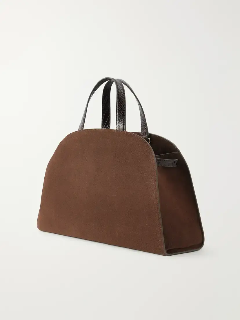 Tory Burch Romy Bauletto Leather-trimmed Suede Leather Tote | Thumbnail 4