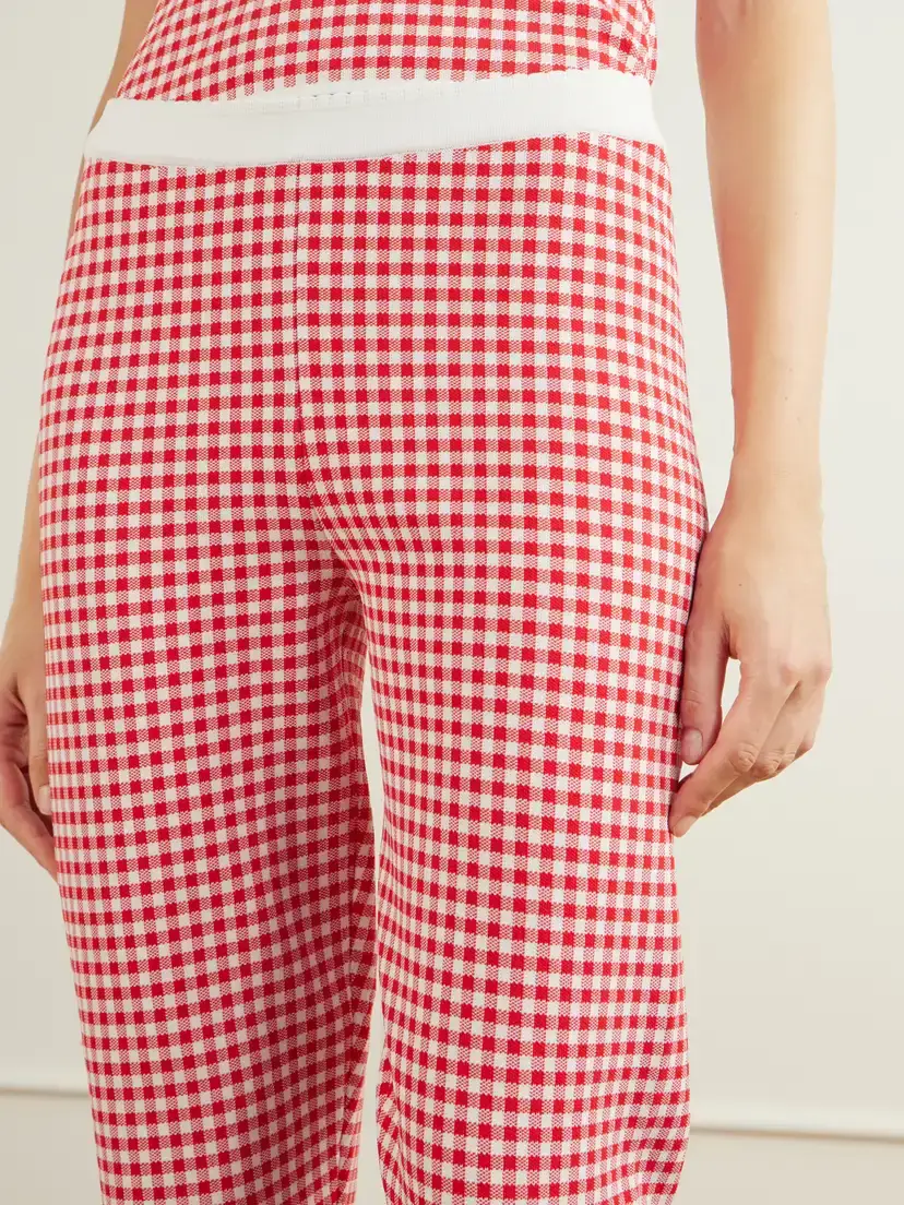 Posse Micah Checked Jersey Straight-leg Capri Pants | Thumbnail 5 Posse Micah Checked Jersey Straight-leg Capri Pants | Thumbnail 5