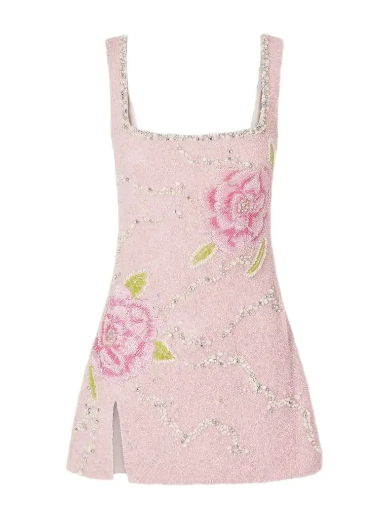 Clio Peppiatt Peony Embellished Stretch-mesh Mini Dress | Image 1 Clio Peppiatt Peony Embellished Stretch-mesh Mini Dress | Image 1