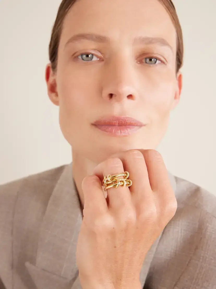 Spinelli Kilcollin Jovie Set Of Three 18-karat Gold Diamond Rings | Thumbnail 2