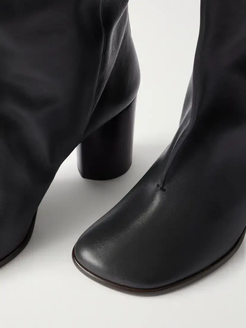 Lemaire Crease Leather Knee Boots | Thumbnail 5