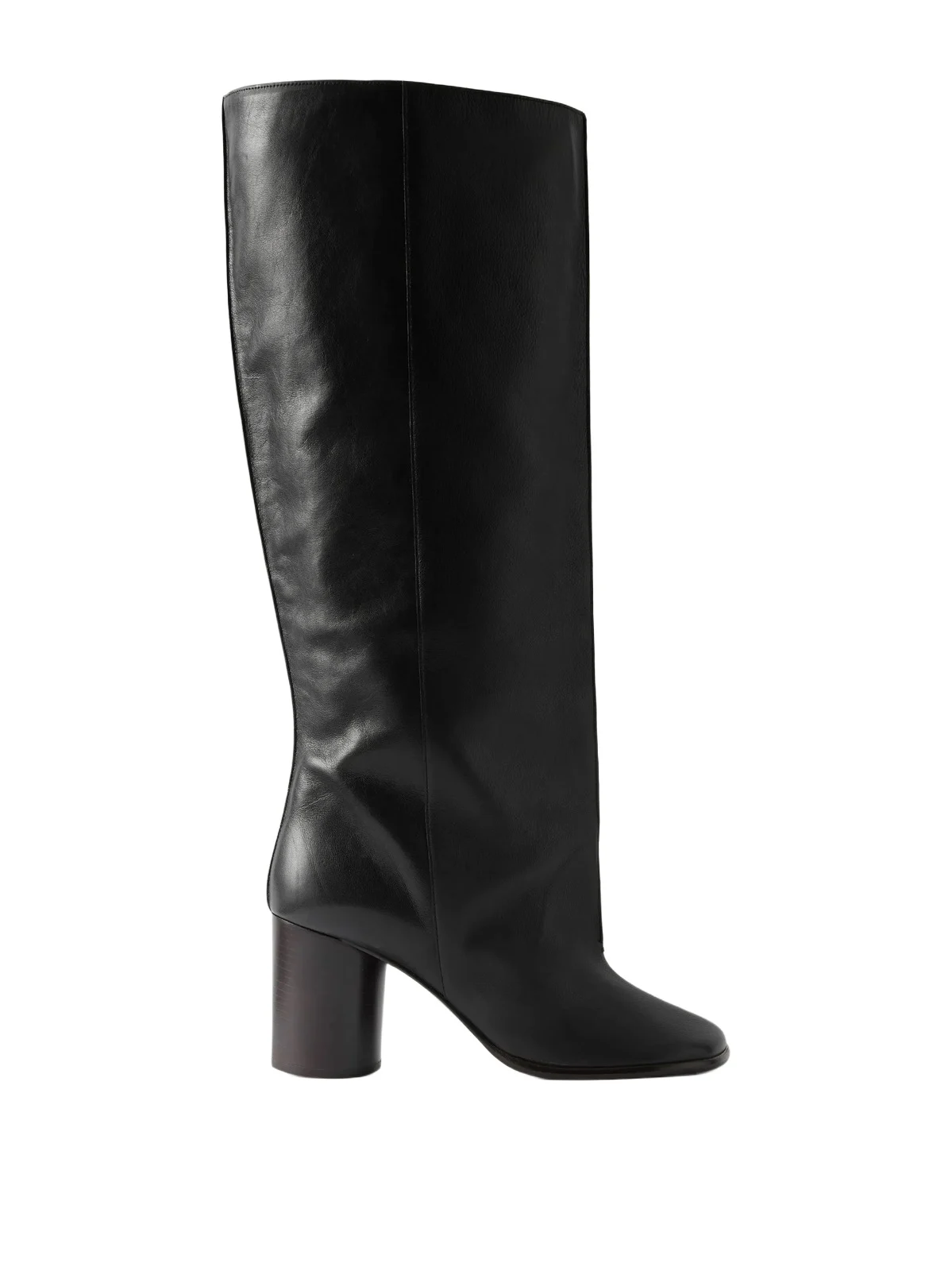 Crease Leather Knee Boots
