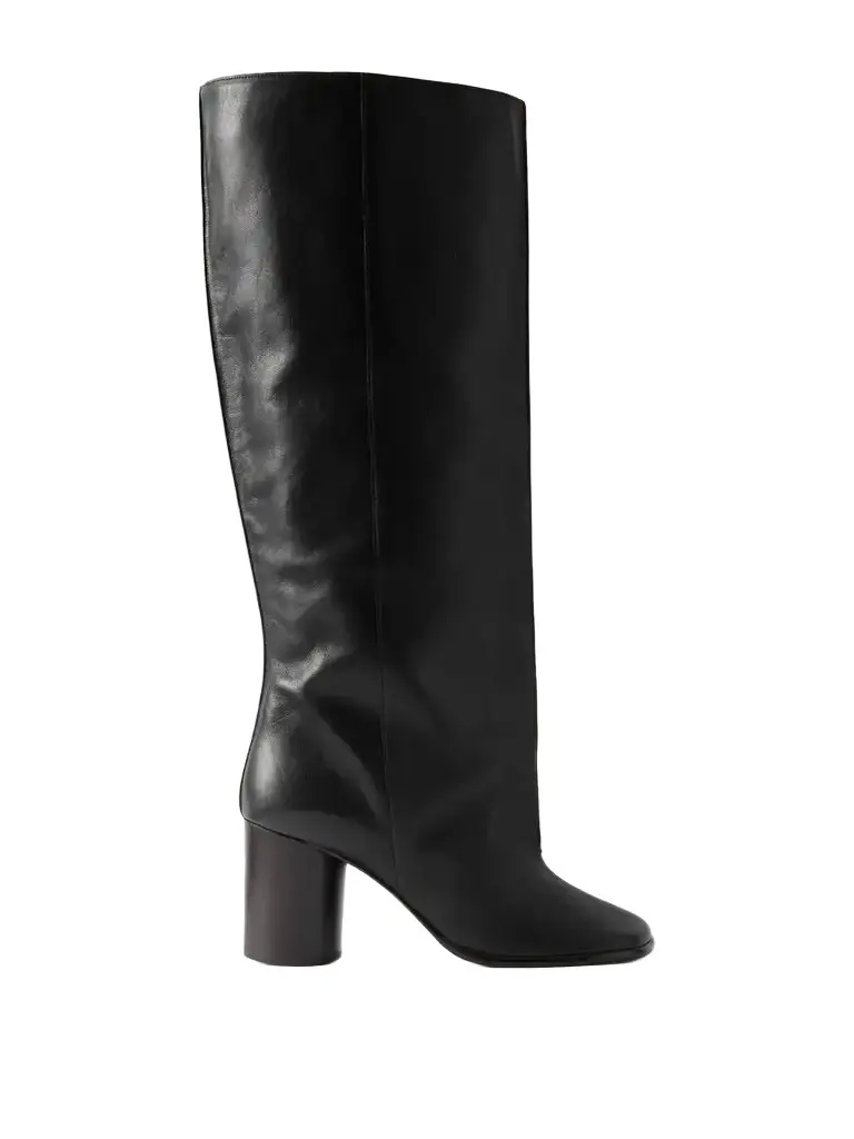Lemaire Crease Leather Knee Boots | Image 1 Lemaire Crease Leather Knee Boots | Image 1