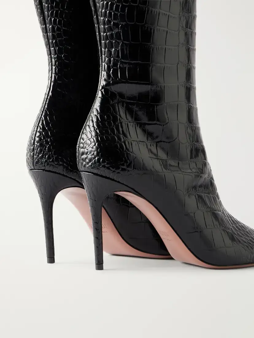 Paris Texas Vera 85 Croc-effect Leather Knee Boots | Thumbnail 5