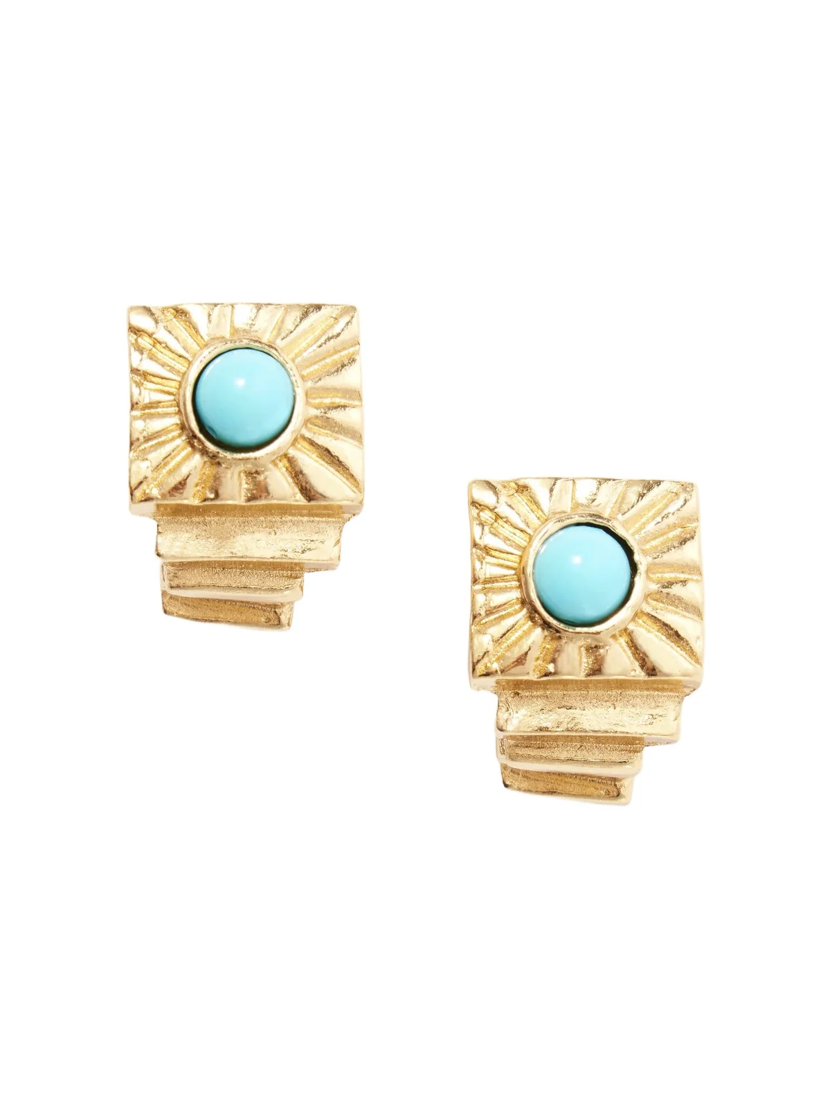 Kabala Gold-plated Pewter Turquoise Earrings