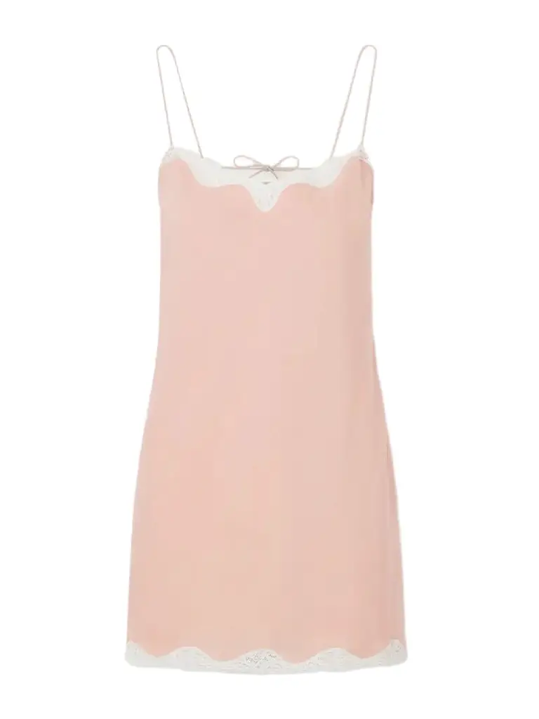 Posse Tabitha Lace-trimmed Lyocell Mini Dress | Image 1 Posse Tabitha Lace-trimmed Lyocell Mini Dress | Image 1