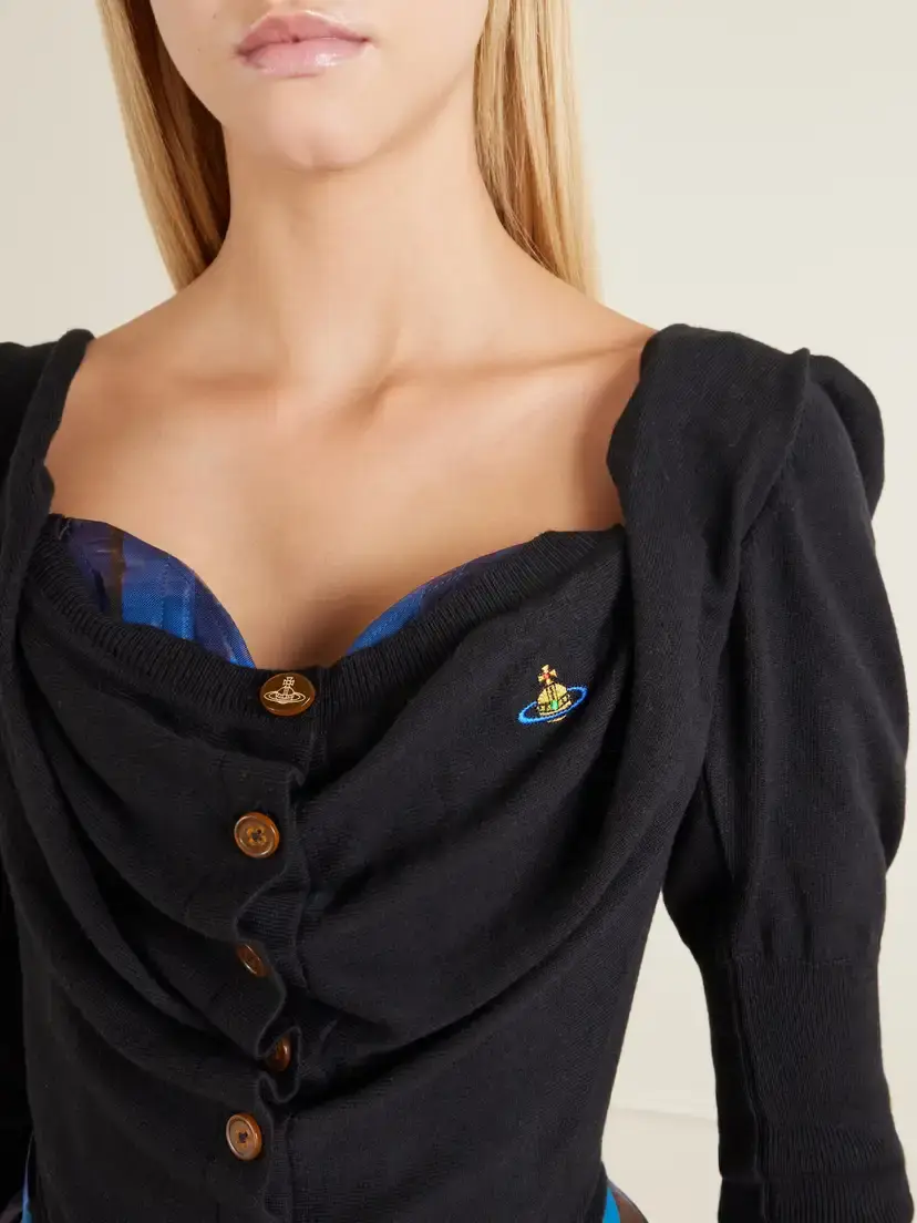 Vivienne Westwood Bea Cotton And Cashmere-blend Bustier Cardigan | Thumbnail 4 Vivienne Westwood Bea Cotton And Cashmere-blend Bustier Cardigan | Thumbnail 4