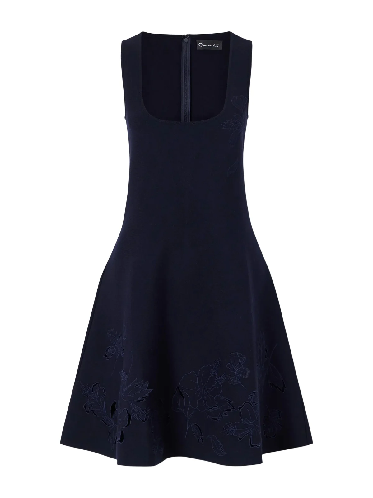 Laser-cut Embroidered Knitted Mini Dress