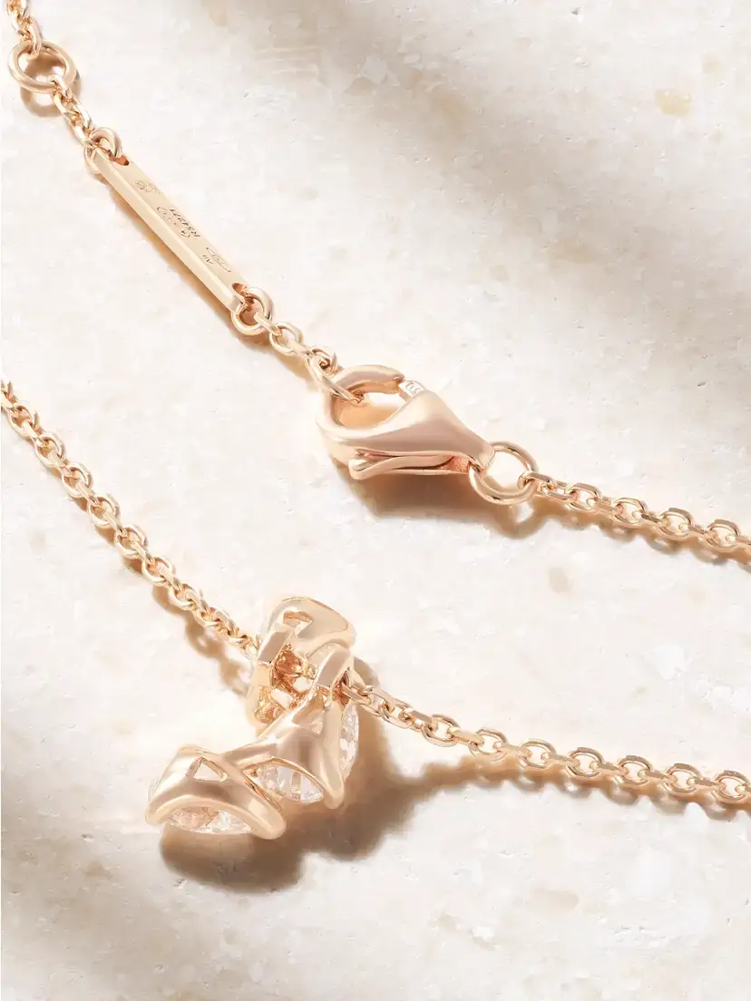 Repossi Serti Sur Vide 18-karat Rose Gold Diamond Necklace | Thumbnail 3 Repossi Serti Sur Vide 18-karat Rose Gold Diamond Necklace | Thumbnail 3