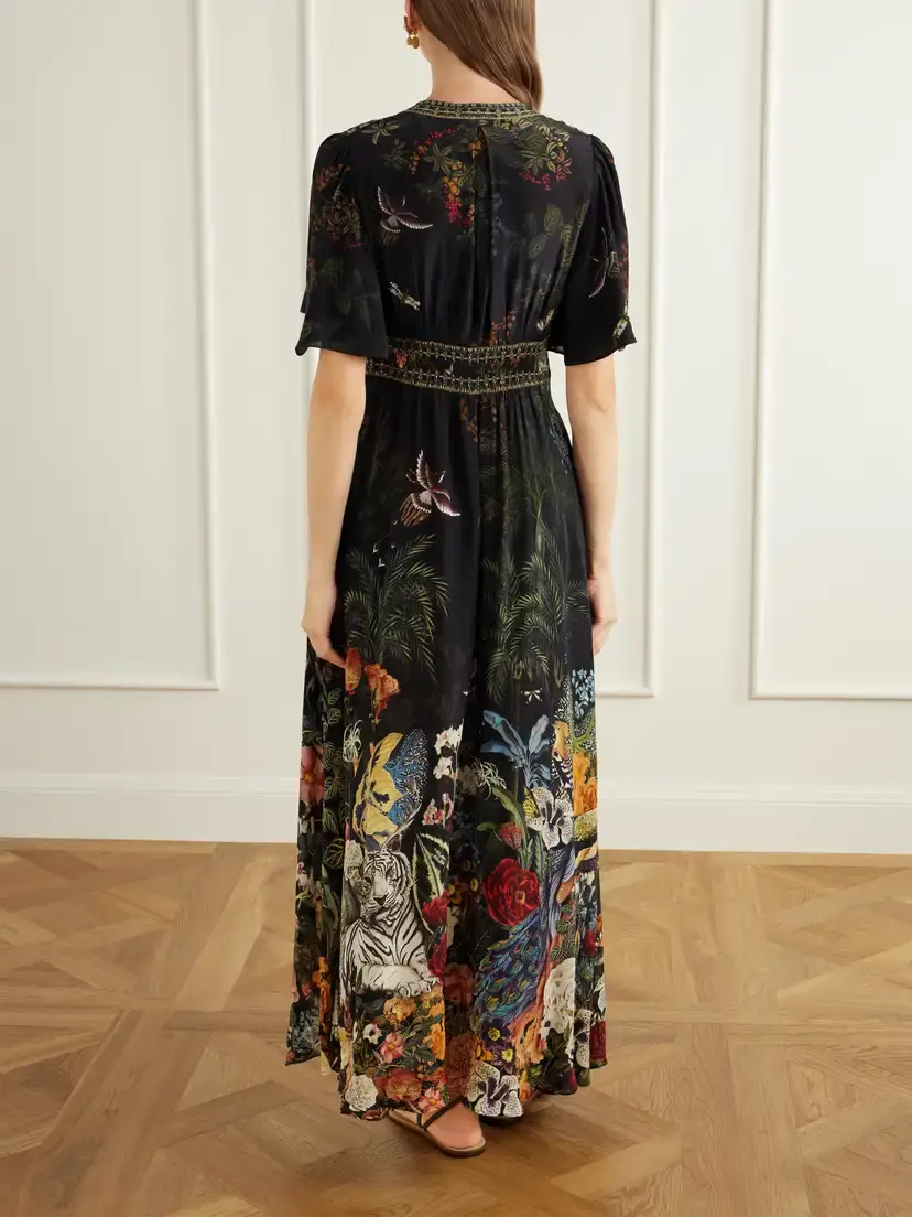 Camilla Palace Zoology Embellished Printed Silk Maxi Dress | Thumbnail 3 Camilla Palace Zoology Embellished Printed Silk Maxi Dress | Thumbnail 3