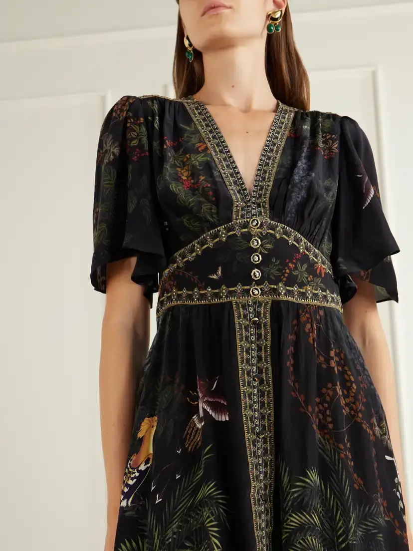 Camilla Palace Zoology Embellished Printed Silk Maxi Dress | Thumbnail 4 Camilla Palace Zoology Embellished Printed Silk Maxi Dress | Thumbnail 4