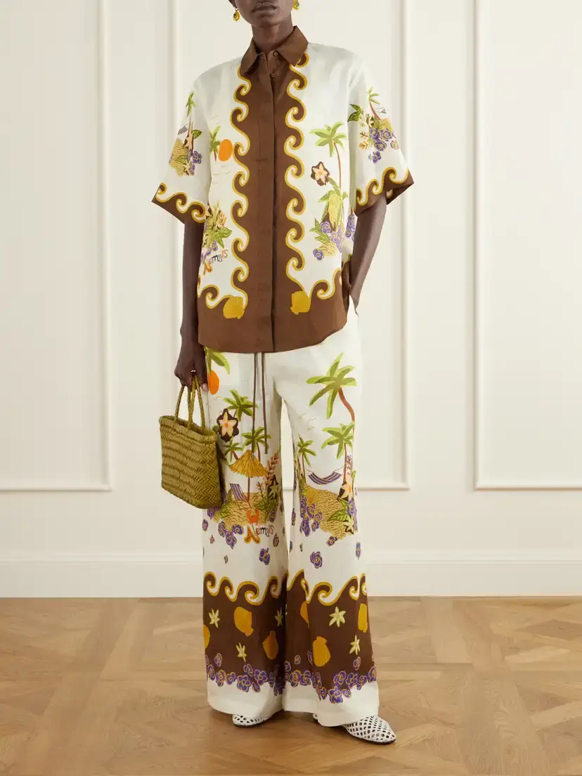 ALÉMAIS Island Cove Printed Linen Wide-leg Pants | Thumbnail 2 ALÉMAIS Island Cove Printed Linen Wide-leg Pants | Thumbnail 2