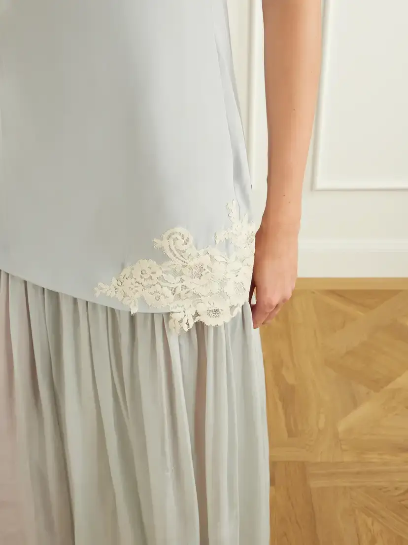 SIR. Noria Lace-trimmed Silk Crepe De Chine Maxi Dress | Thumbnail 4 SIR. Noria Lace-trimmed Silk Crepe De Chine Maxi Dress | Thumbnail 4