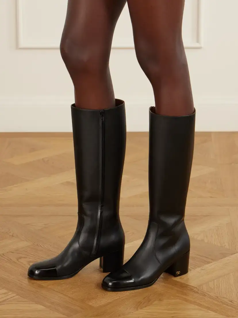 Valentino Garavani Zimmt 60 Leather Knee Boots | Thumbnail 2