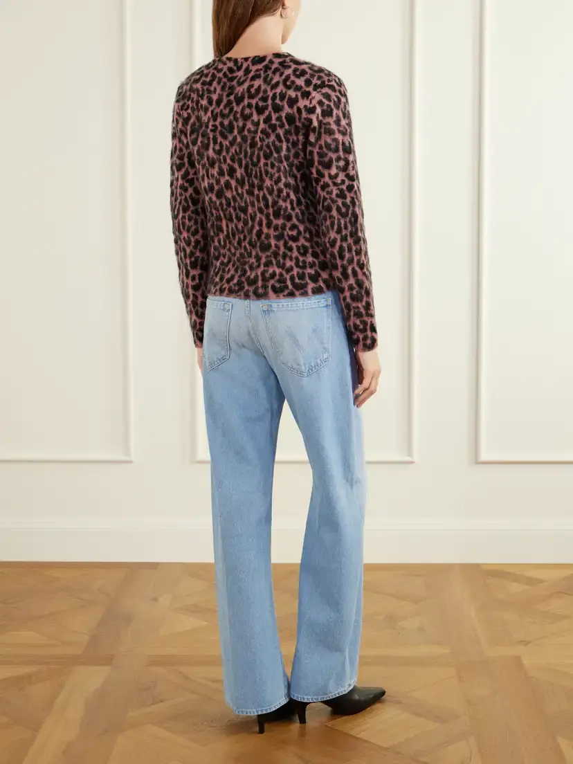 Mother The Baby Peek-a-boo Animal-printed Mohair And Wool-blend Brushed Cardigan | Thumbnail 3
