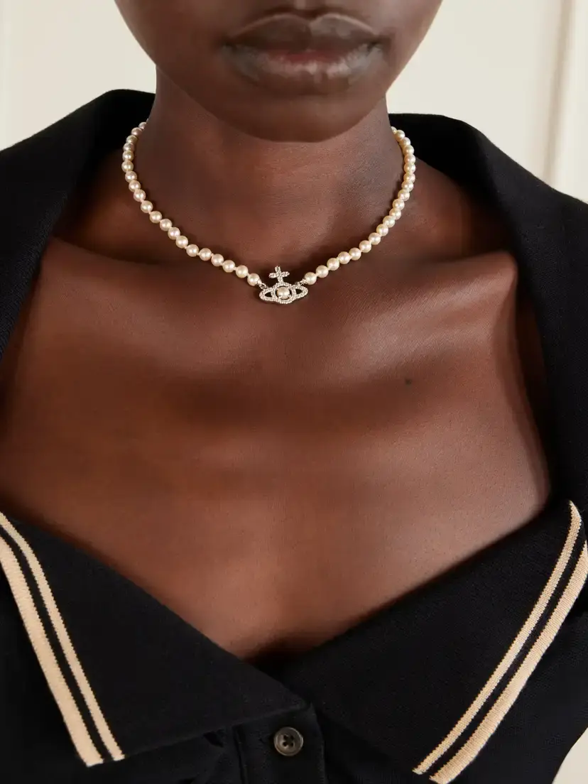 Vivienne Westwood Olympia Platinum-tone Crystal And Pearl Necklace | Thumbnail 2