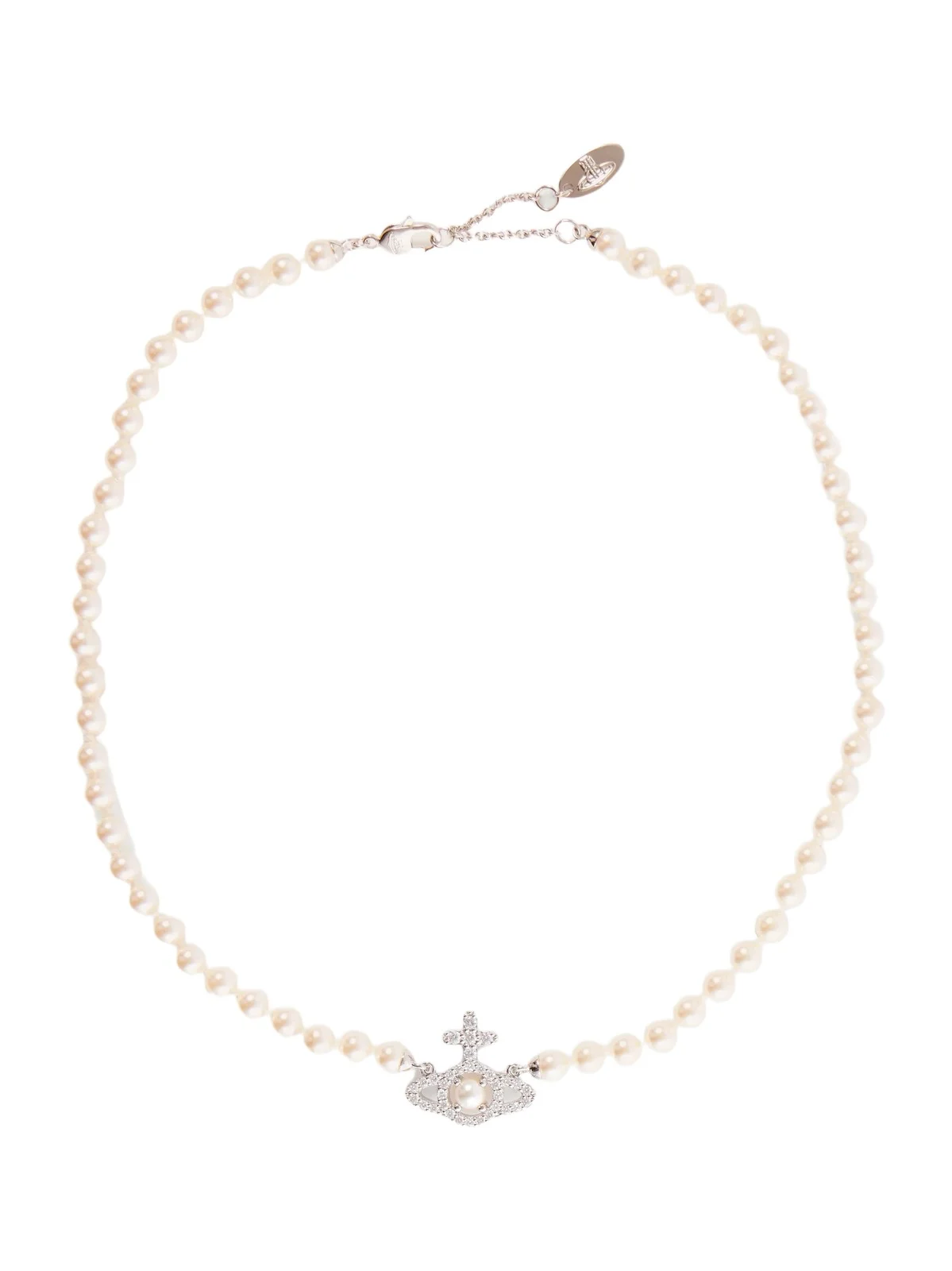 Olympia Platinum-tone Crystal And Pearl Necklace - Silver Olympia Platinum-tone Crystal And Pearl Necklace - Silver