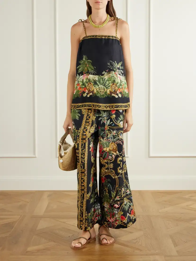 Camilla Crystal-embellished Printed Silk-satin Top | Thumbnail 2