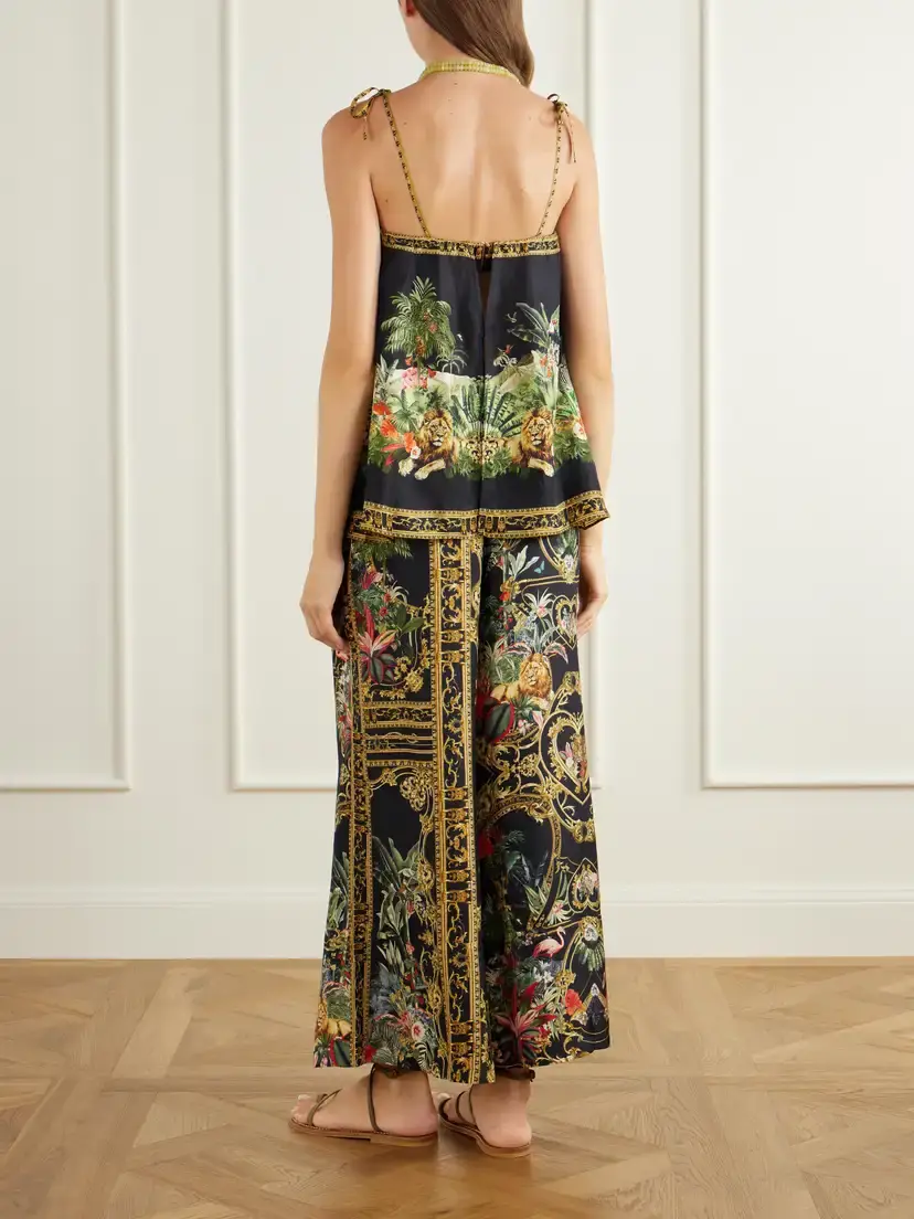 Camilla Crystal-embellished Printed Silk-satin Top | Thumbnail 3