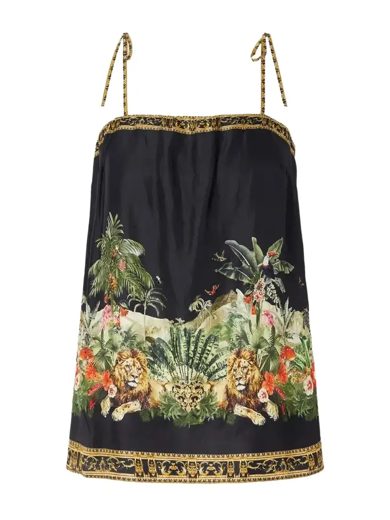 Camilla Crystal-embellished Printed Silk-satin Top | Image 1 Camilla Crystal-embellished Printed Silk-satin Top | Image 1