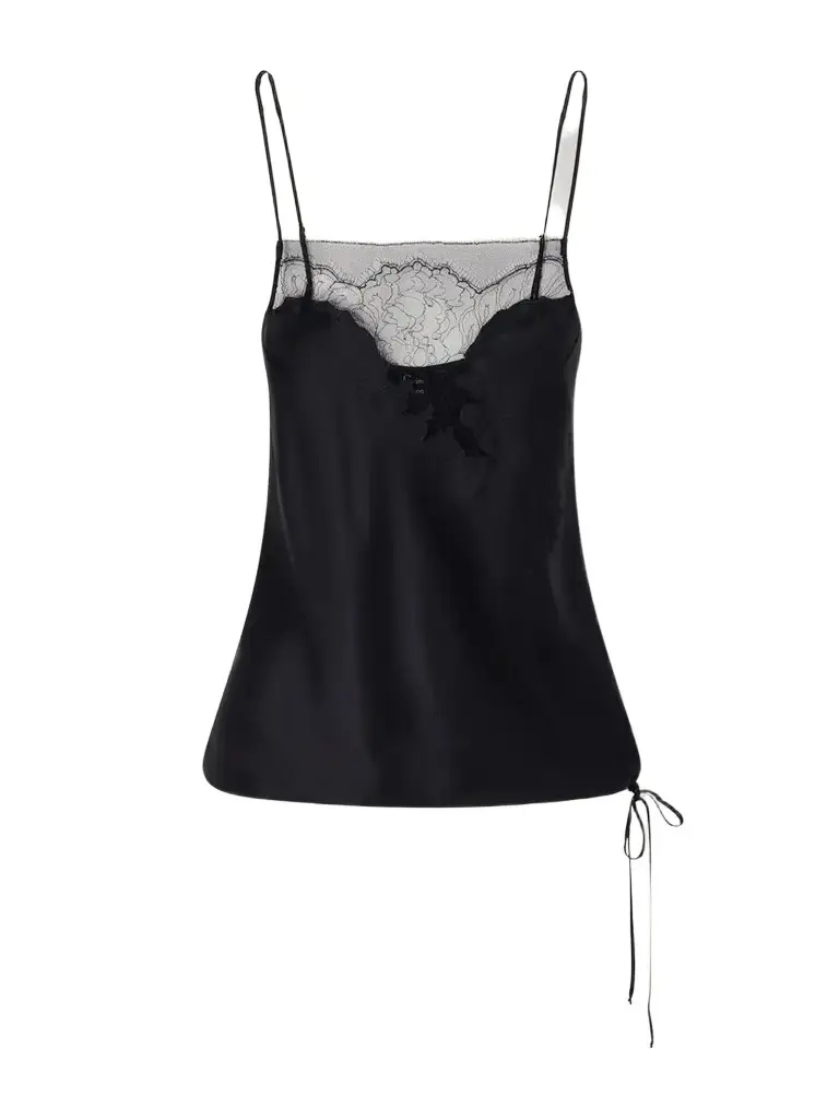 Carine Gilson Lace-trimmed Silk-satin Cami | Image 1 Carine Gilson Lace-trimmed Silk-satin Cami | Image 1