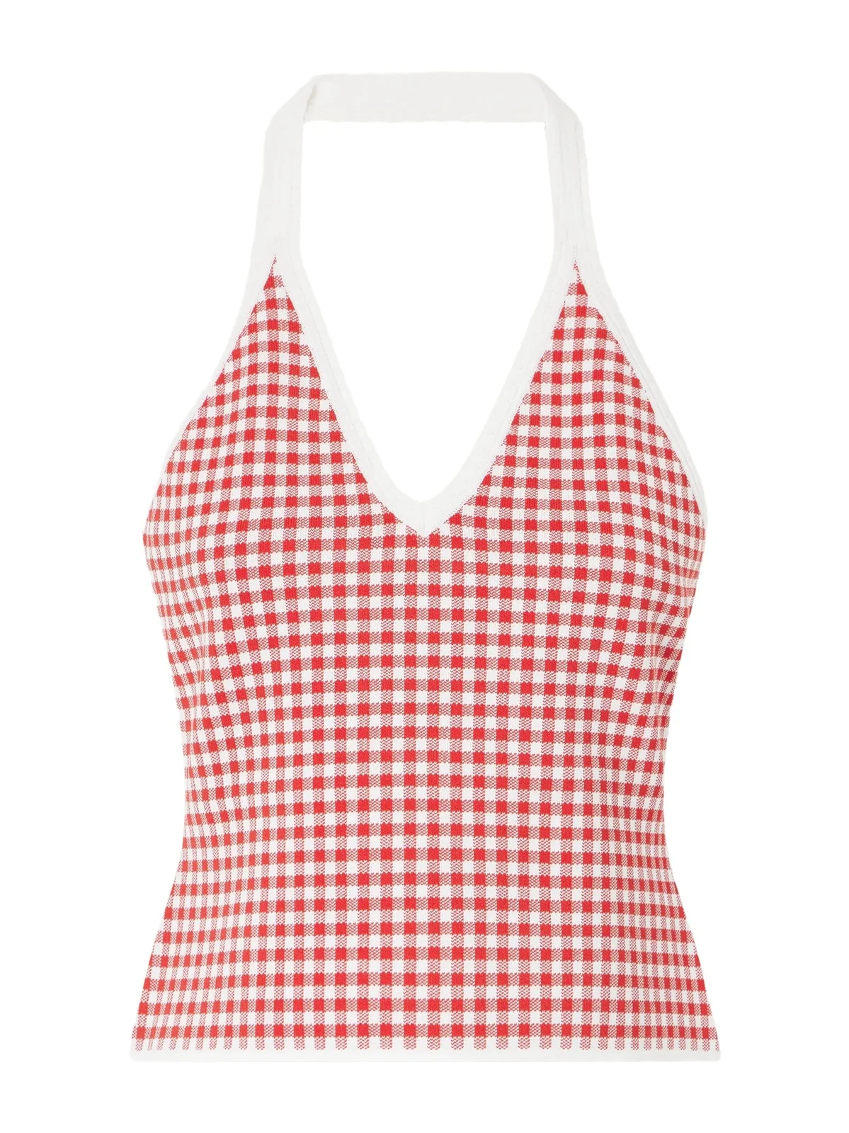 Micah Checked Knitted Halterneck Top Micah Checked Knitted Halterneck Top