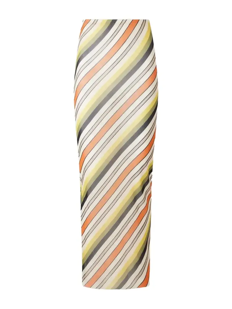 Jean Paul Gaultier Retro Stripe Printed Mesh Maxi Skirt | Image 1 Jean Paul Gaultier Retro Stripe Printed Mesh Maxi Skirt | Image 1