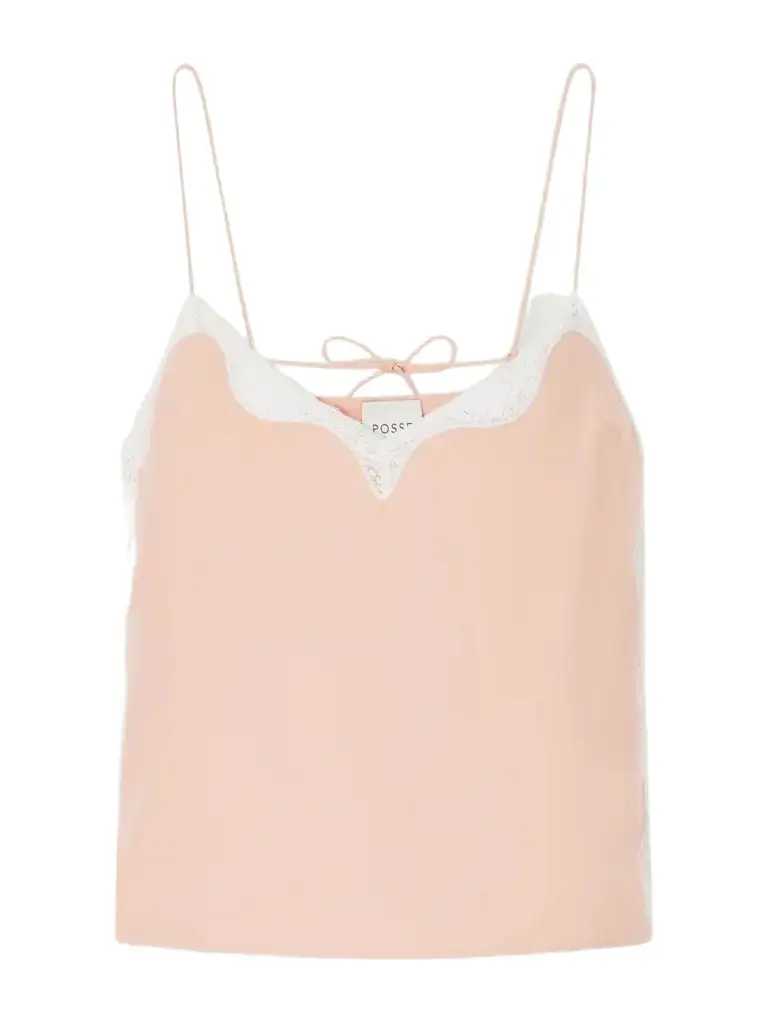 Posse Tabitha Lace-trimmed Tencel™ Lyocell Camisole | Image 1 Posse Tabitha Lace-trimmed Tencel™ Lyocell Camisole | Image 1