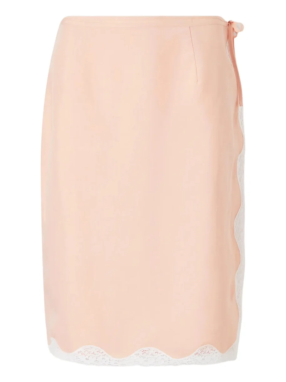 Posse Tabitha Lace-trimmed Tencel™ Lyocell Mini Skirt