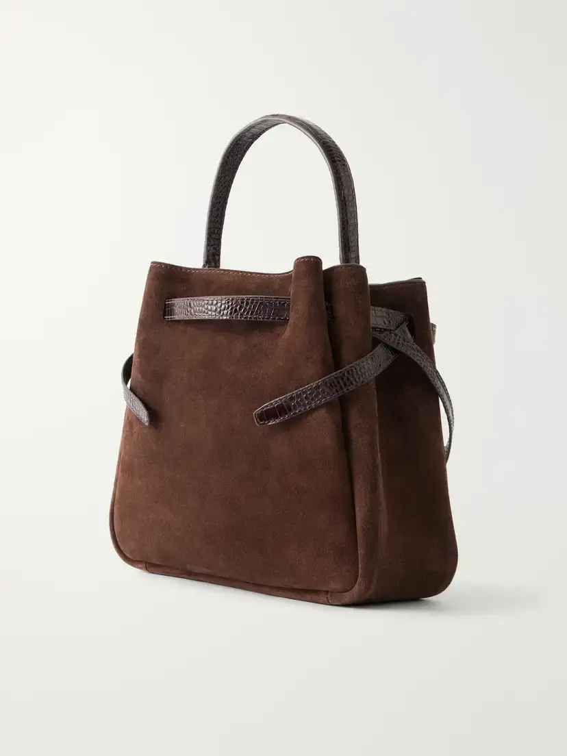 Tory Burch Romy Leather-trimmed Suede Bucket Bag | Thumbnail 4 Tory Burch Romy Leather-trimmed Suede Bucket Bag | Thumbnail 4