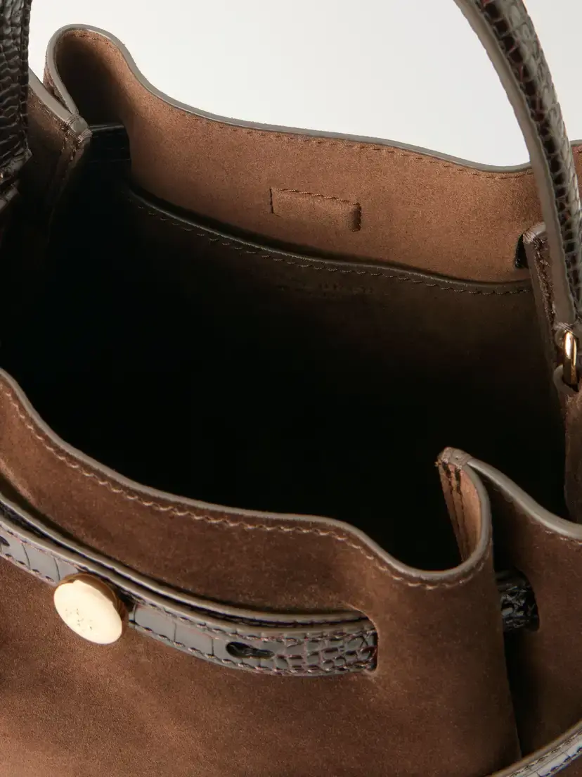 Tory Burch Romy Leather-trimmed Suede Bucket Bag | Thumbnail 6 Tory Burch Romy Leather-trimmed Suede Bucket Bag | Thumbnail 6