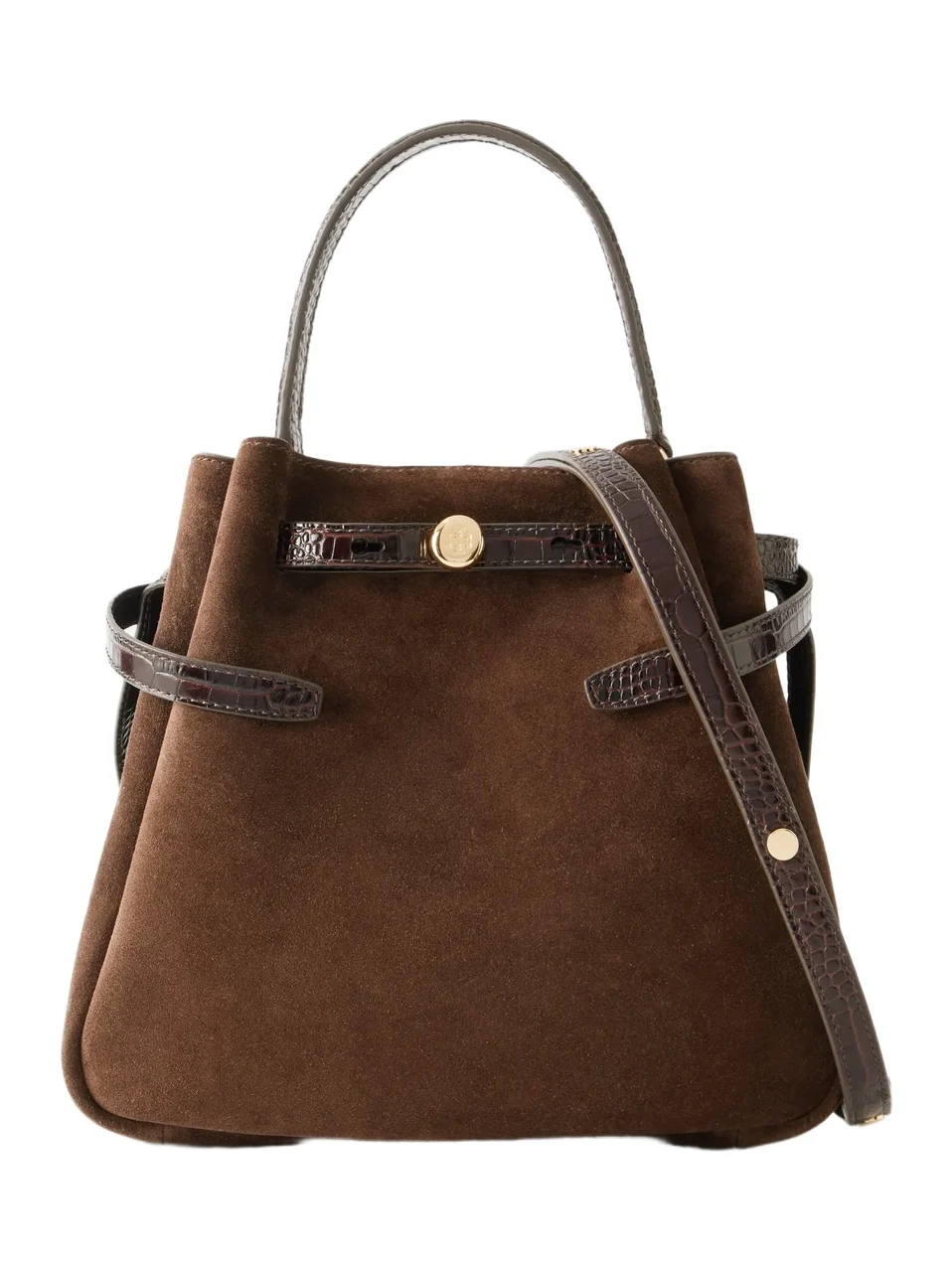Romy Leather-trimmed Suede Bucket Bag