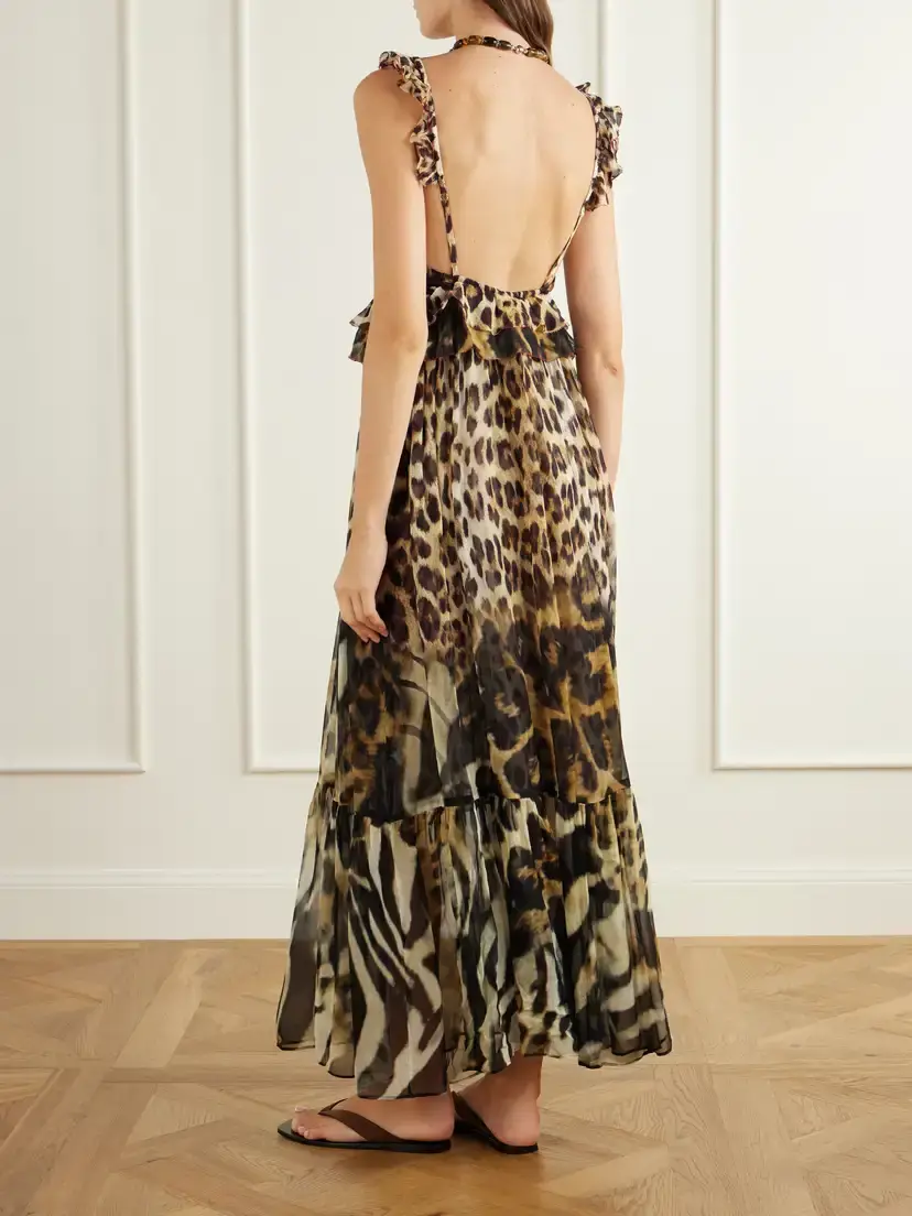 Camilla Leotigra Land Crystal-embellished Animal-print Silk Maxi Dress | Thumbnail 3