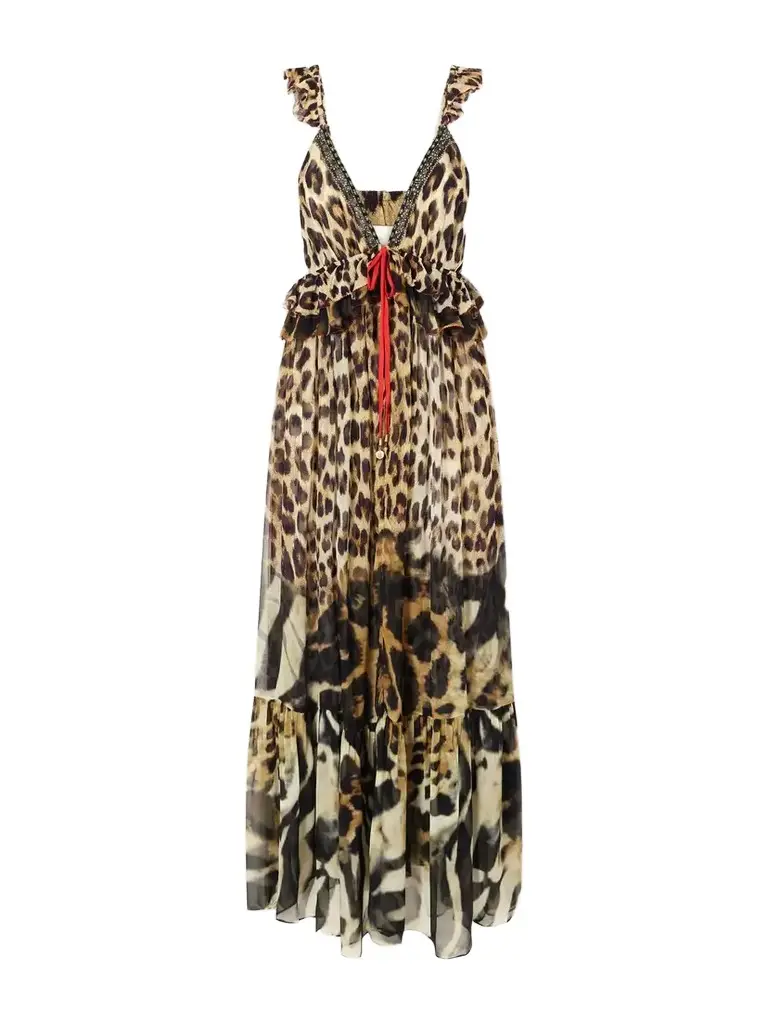 Camilla Leotigra Land Crystal-embellished Animal-print Silk Maxi Dress | Image 1 Camilla Leotigra Land Crystal-embellished Animal-print Silk Maxi Dress | Image 1