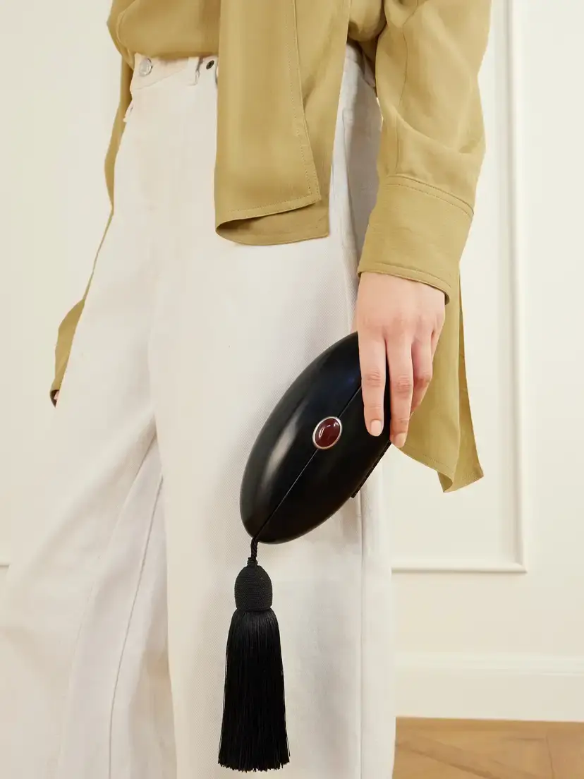 Sophie Buhai Cyclops Tasseled Silver-stone, Carnelian And Wood Clutch | Thumbnail 2 Sophie Buhai Cyclops Tasseled Silver-stone, Carnelian And Wood Clutch | Thumbnail 2