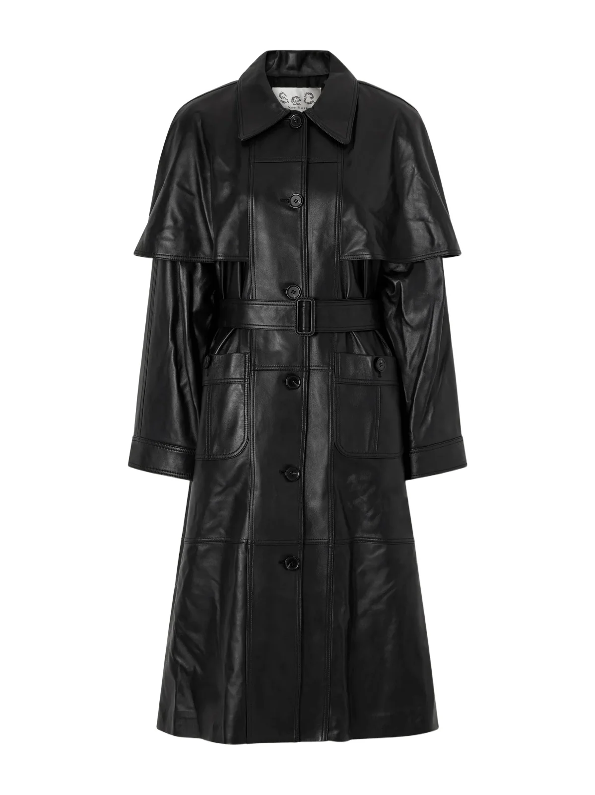 Sea Caitlin Belted Leather Trench Coat