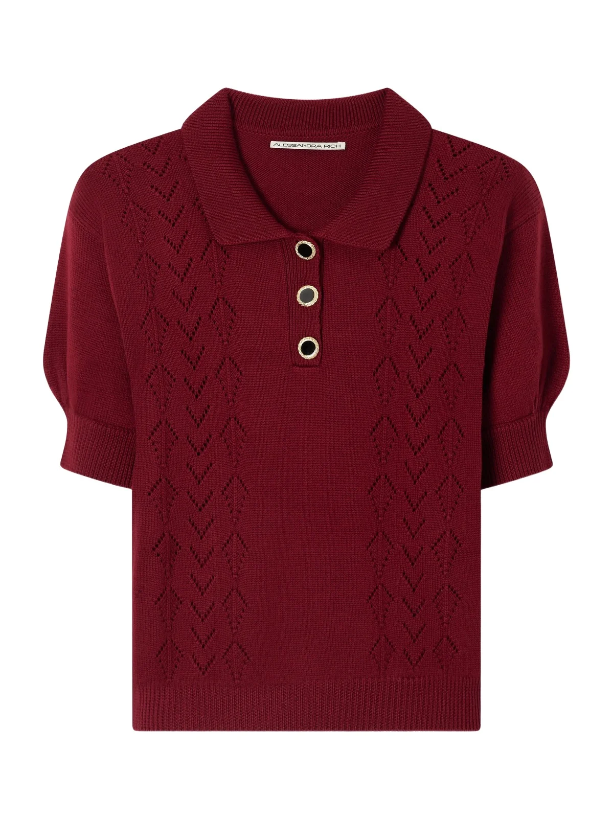 Open-knit Wool Polo Shirt
