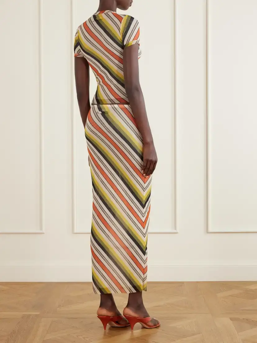 Jean Paul Gaultier Retro Stripe Printed Mesh Top | Thumbnail 3