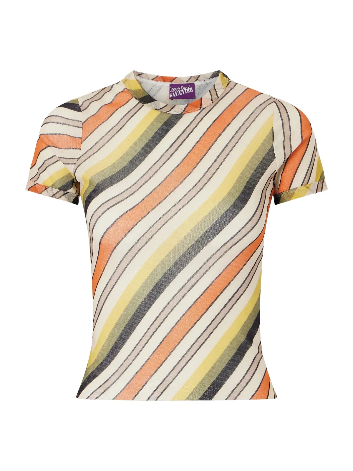 Jean Paul Gaultier Retro Stripe Printed Mesh Top