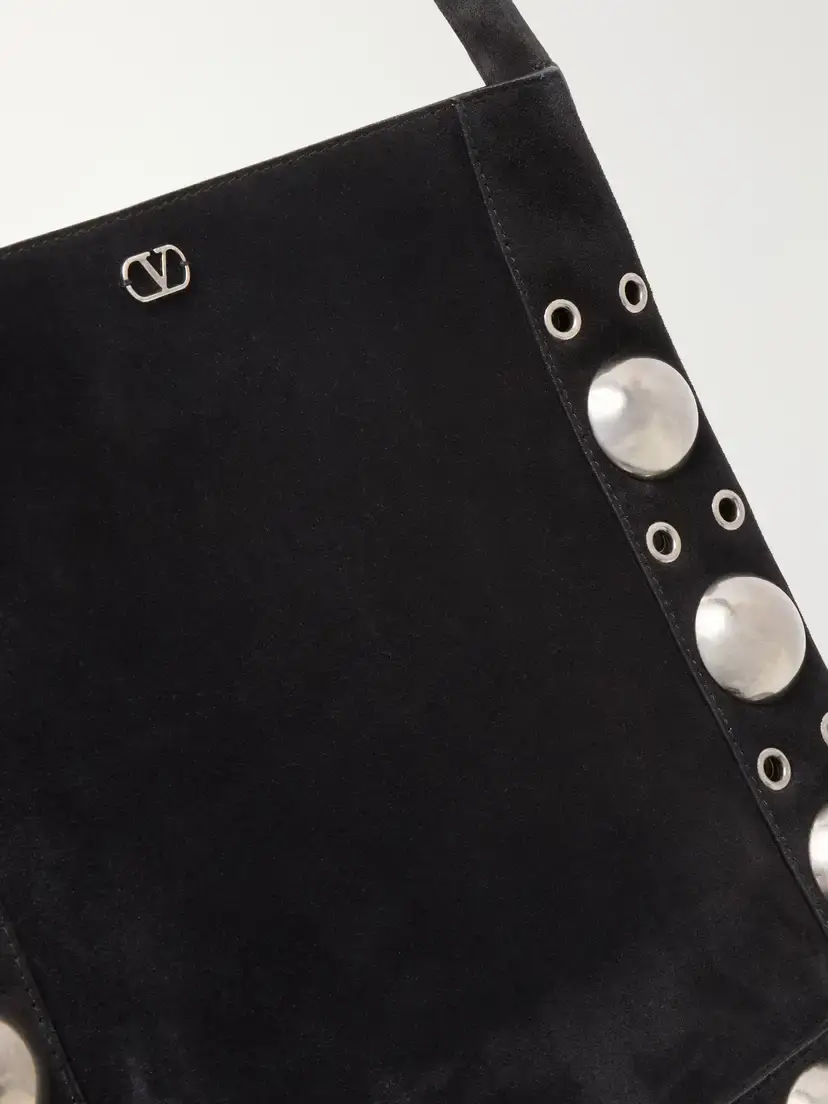 Valentino Garavani Nellcote Medium Fringed Studded Suede Shoulder Bag | Thumbnail 5