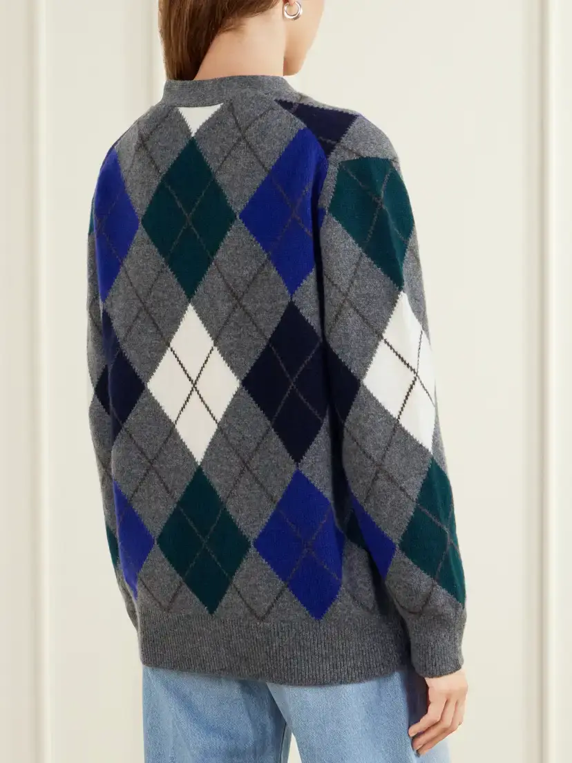 Daughter Ava Argyle Checked Wool-knitted Cardigan | Thumbnail 4 Daughter Ava Argyle Checked Wool-knitted Cardigan | Thumbnail 4