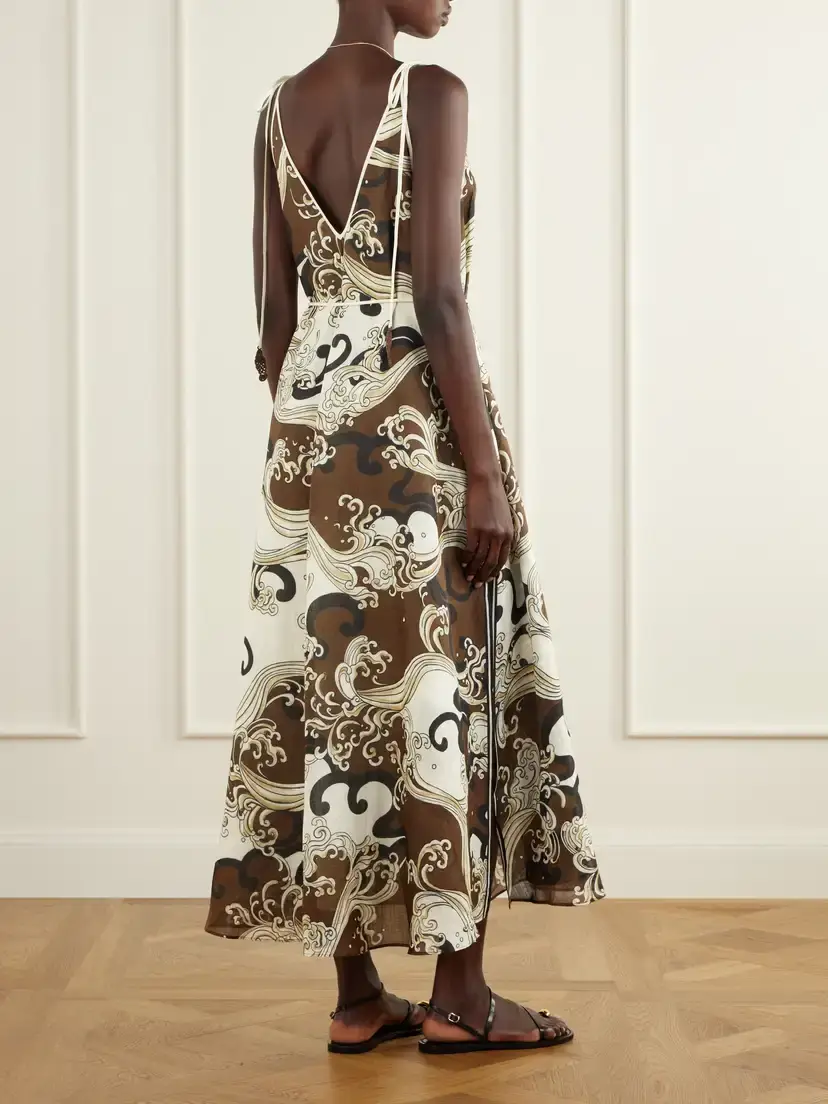 ALÉMAIS Otis Printed Ramie Midi Dress | Thumbnail 3 ALÉMAIS Otis Printed Ramie Midi Dress | Thumbnail 3
