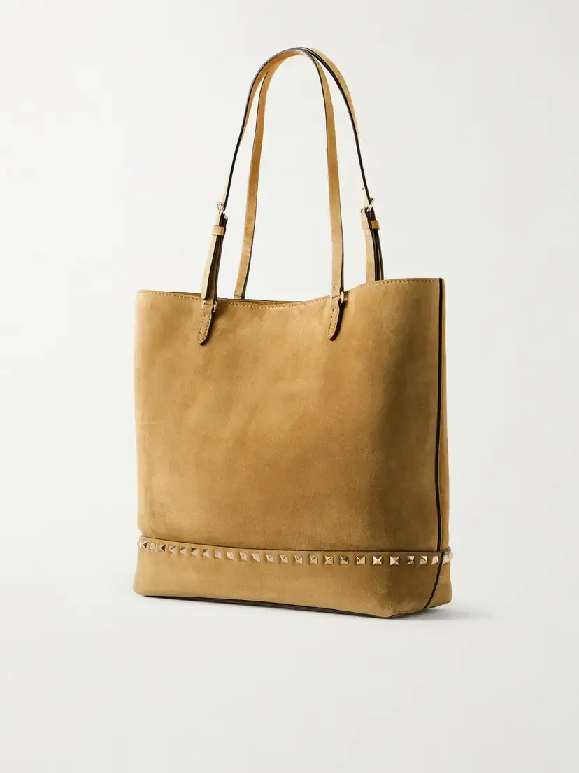 Valentino Garavani Rockstud Medium Suede Tote | Thumbnail 4 Valentino Garavani Rockstud Medium Suede Tote | Thumbnail 4
