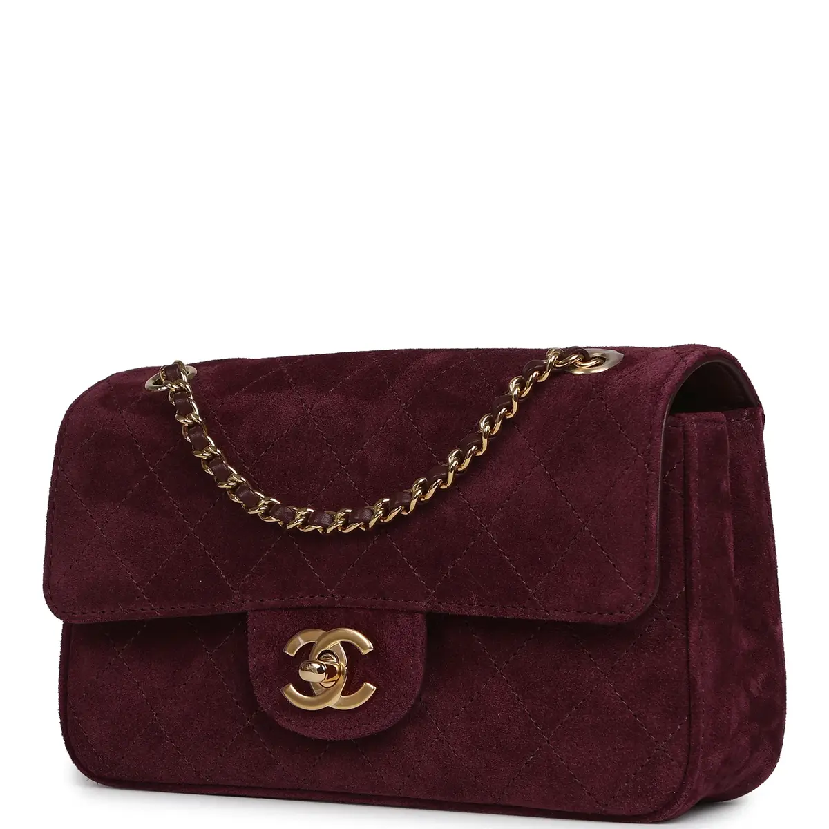 Chanel Chanel Mini "Souplissimo" Flap Bag Burgundy Suede Gold Hardware | Thumbnail 5 Chanel Chanel Mini "Souplissimo" Flap Bag Burgundy Suede Gold Hardware | Thumbnail 5