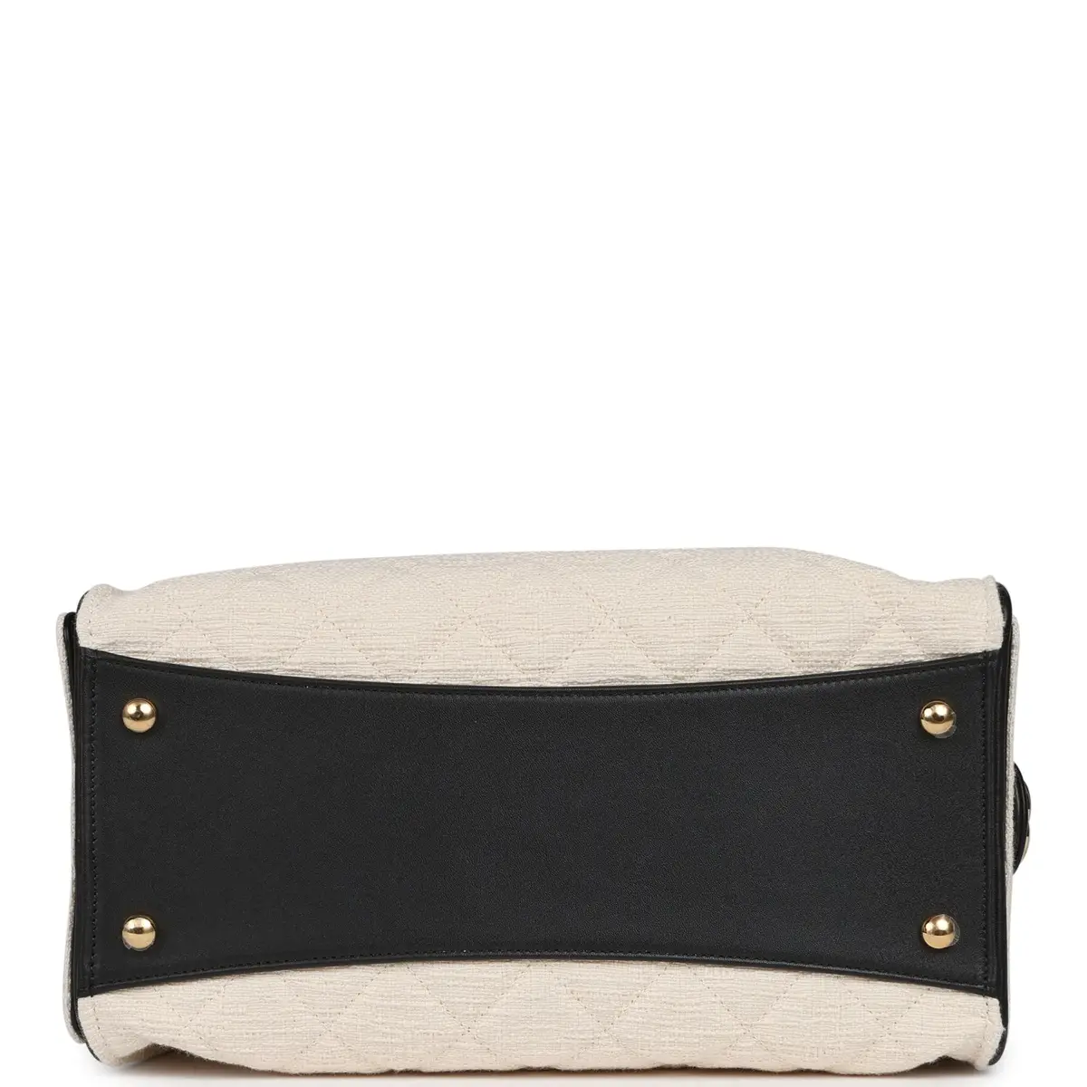 Chanel Chanel Small 25 Hobo Bag Ecru Canvas and Black Calfskin Gold Hardware | Thumbnail 7 Chanel Chanel Small 25 Hobo Bag Ecru Canvas and Black Calfskin Gold Hardware | Thumbnail 7